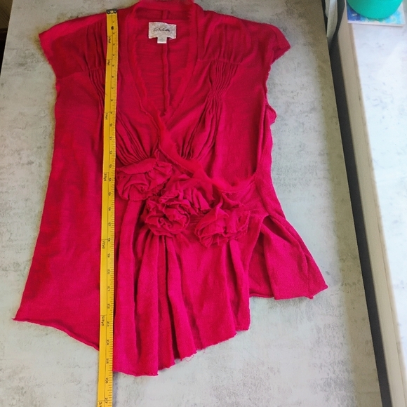 Deletta Anthropologie Roses Are Red Y2K Top Womens Small Balletcore Romantic - Picture 10 of 12